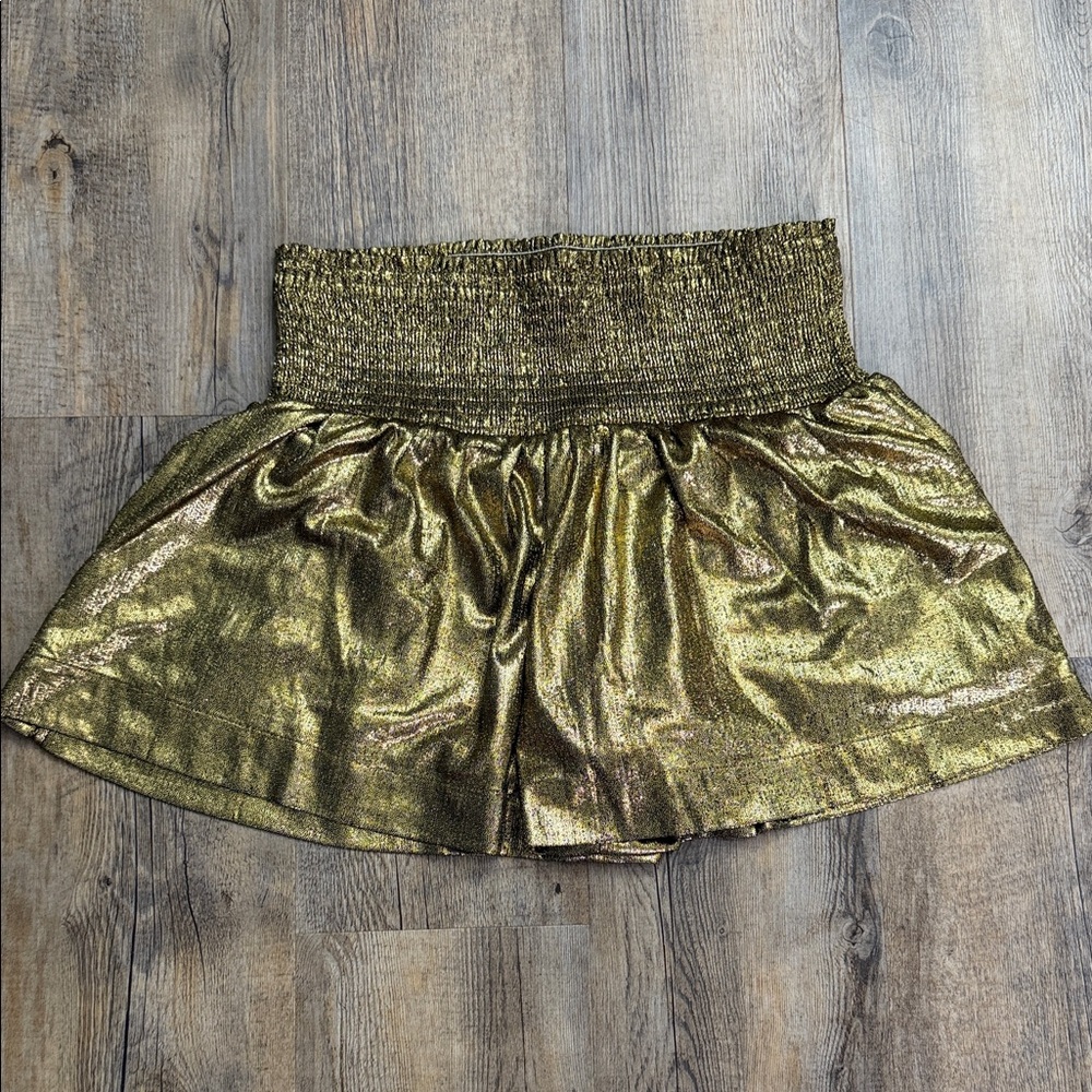 TCEC Shimmering Gold High Waist Shorts